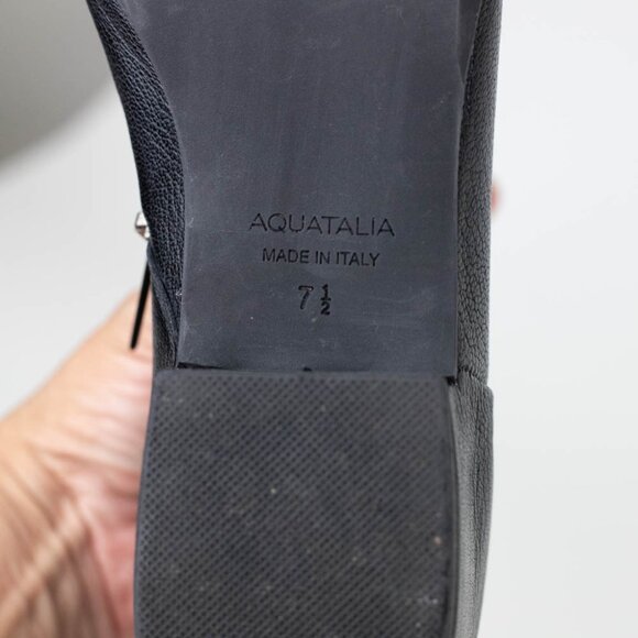 Aquatalia Ulyssa Leather Boots Pebble Black Ankle Boots Bootie Side Zip Size 7.5 - Picture 11 of 11